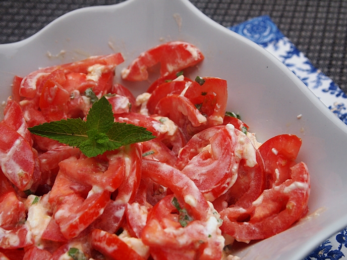 Tomato Salad with Mint and Goat Cheese