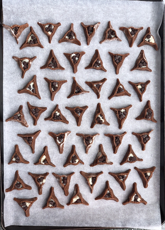 Chocolate Coconut Bounty Bar Hamentashen Cookies